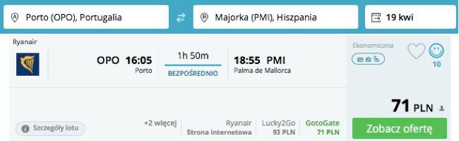 zarezerwuj lot na Majorie