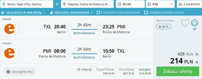 rezerwacja lotów na Majorkę