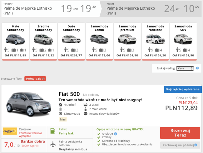 zarezerwuj auto na majorce