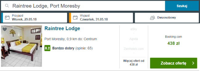 Rezerwacja obiektu w Port Moresby