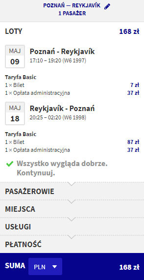 rezerwacja lotów z poznania na islandię