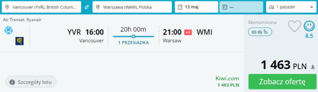 warszawa loty