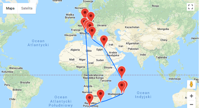 rejs mapa