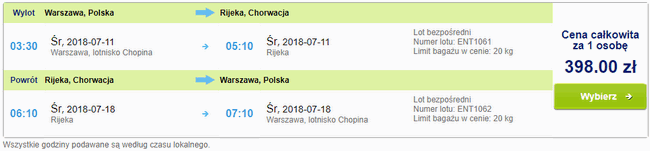 rezerwacja lotów do Chorwacji