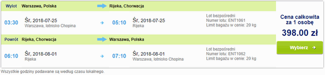 rezerwacja lotów do Rijeki