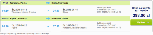 rezerwacja lotów do Chorwacji