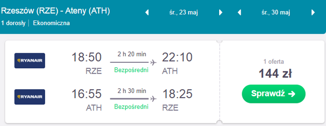 rezerwacja lotów z rzeszowa do aten