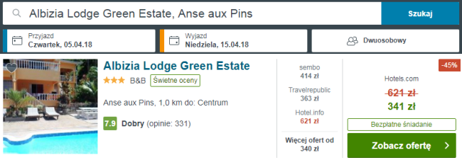 Rezerwacja obiektu na Seszelach