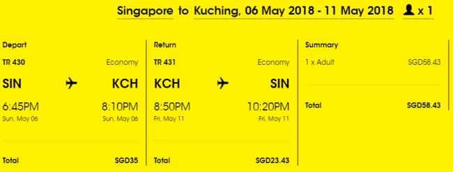 Rezerwacja przelotów z Singapuru do Kuching