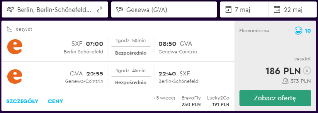 Rezerwacja przelotów z Berlina do Genewy
