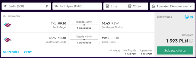 loty na florydę