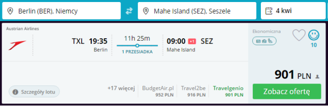 Rezerwacja przelotów z Berlina na Seszele