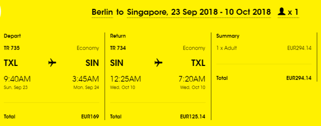 Rezerwacja przelotów z Berlina do Singapuru