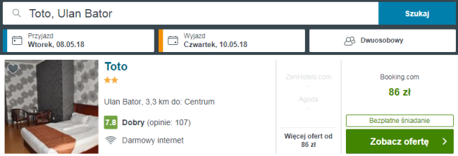 Rezerwacja obiektu w Ułan Bator