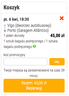 kup bilet z vigo do porto