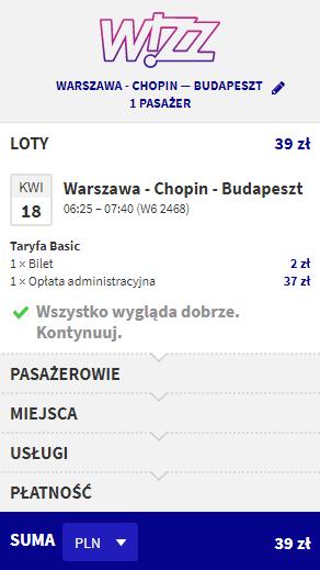 Rezerwacja przelotów z Warszawy do Budapesztu