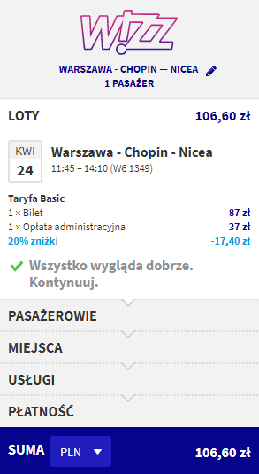 Rezerwacja przelotów z Warszawy do Nicei