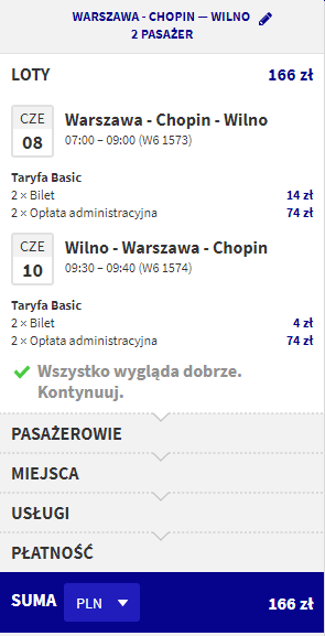 rezerwacja lotów z warszawy do wilna