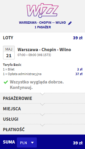 Rezerwacja przelotów z Warszawy do Wilna