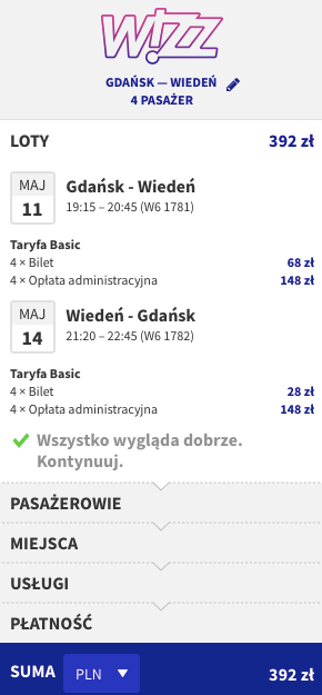 loty wiedeń