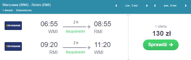 rezerwacja lotów do Rimini