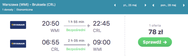 zarezerwuj lot do brukseli