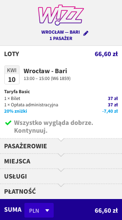 zarezerwuj lot do bari