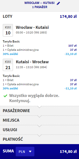 rezerwacja lotów z wrocławia do kutaisi