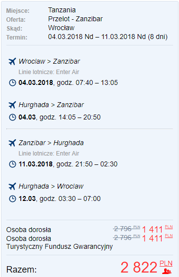 rezerwacja lotów na Zanzibar