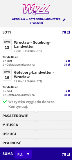 zarezerwuj lot do goteborga