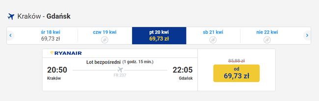 Połączenie Ryanair