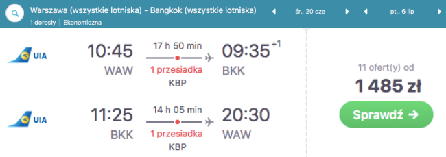 bangkok tanie loty