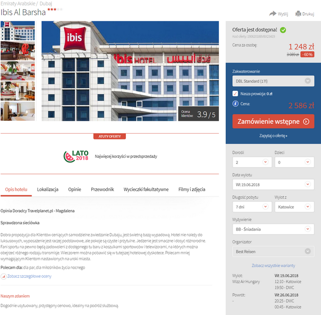 rezerwacja wczasów w Dubaju