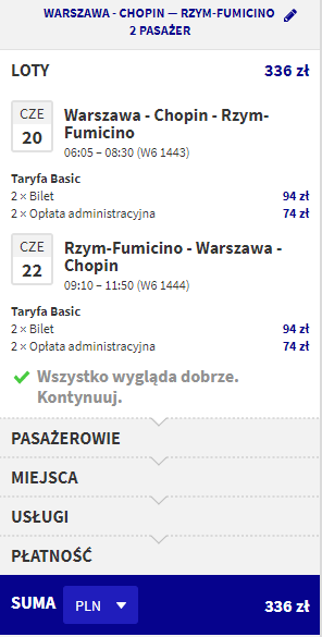 rezerwacja lotów z warszawy do rzymu