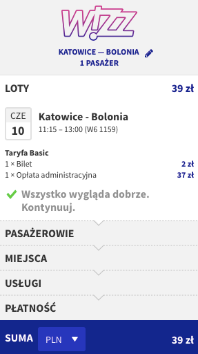 bolonia loty