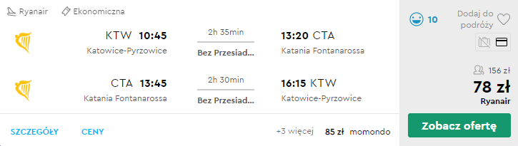 Loty do Katanii