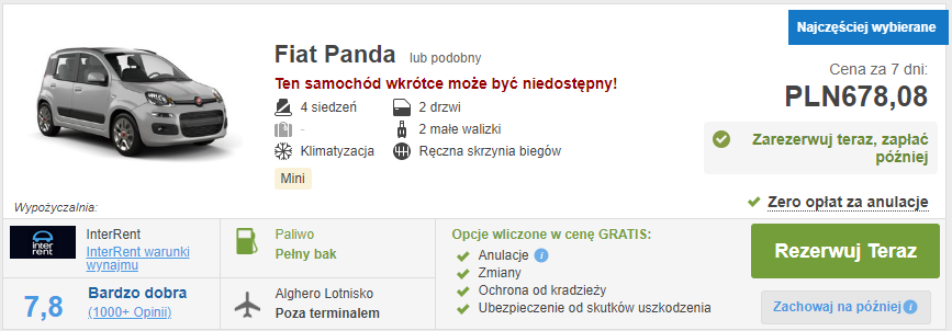 rezerwacja auta