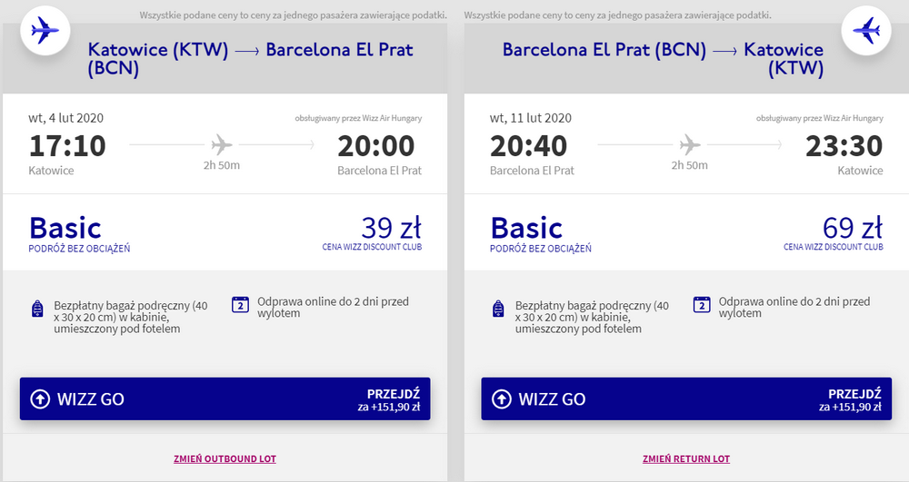 loty do barcelony