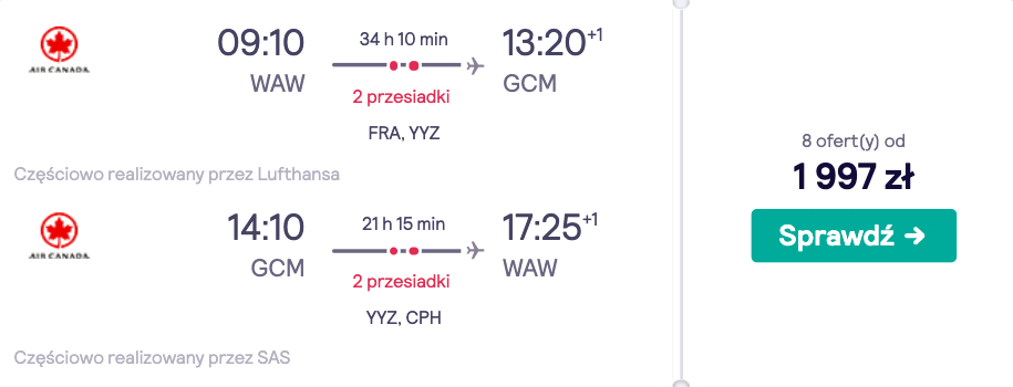 zarezerwuj loty na kajmany