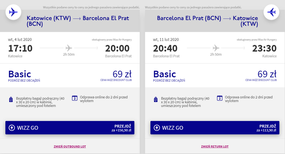 loty do barcelony
