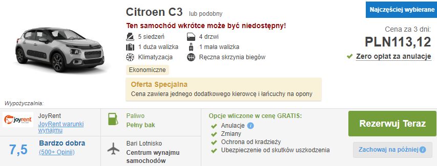 Auto w Bari