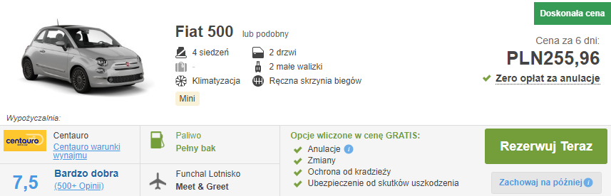 Auto na Maderze