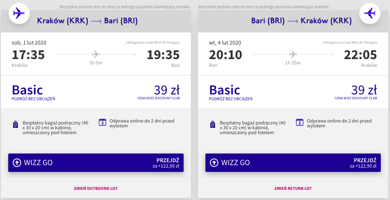 zarezerwuj loty do bari