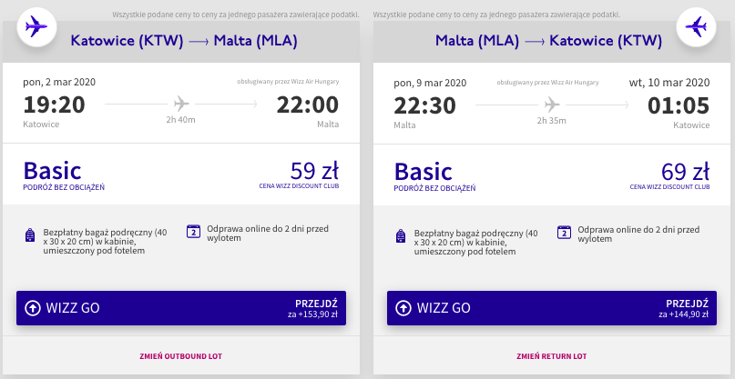 zarezerwuj loty na malte