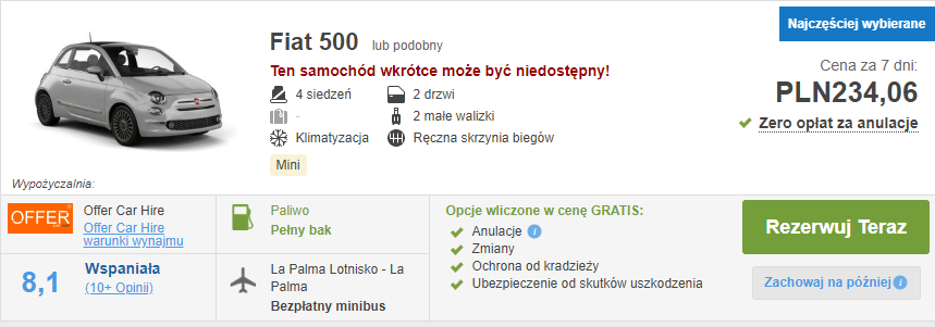 rezerwacja auta