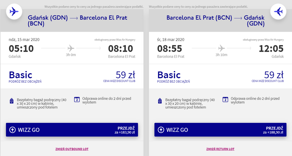 barcelona loty