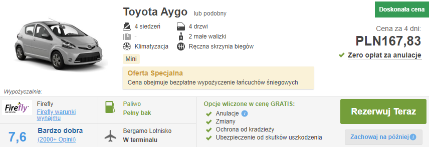 Auto w Bergamo