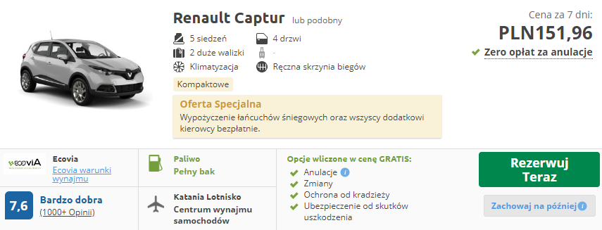 Auto w Katanii