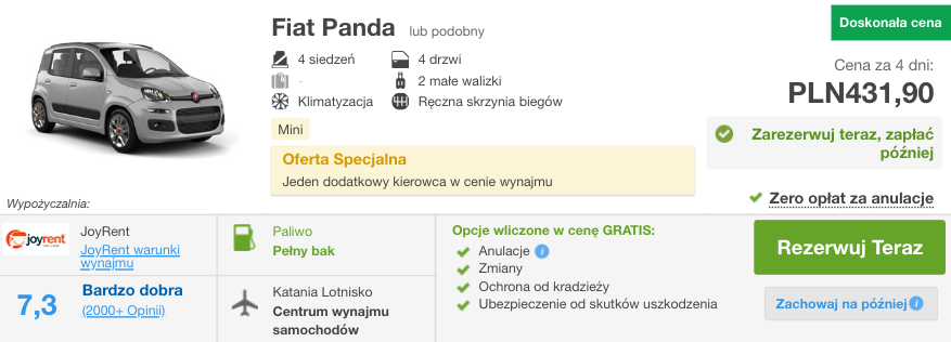 zarezerwuj auto w katanii