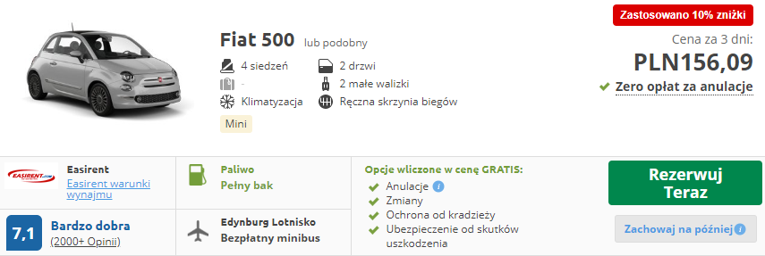 Auto w Szkocji